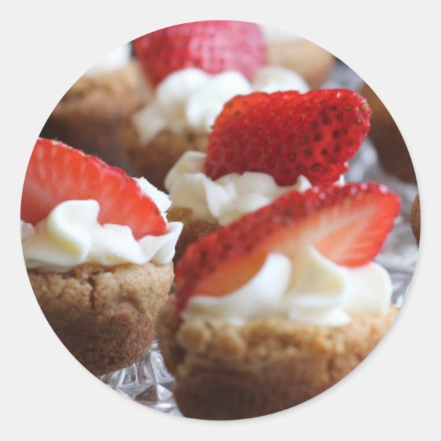 Redonda Pegatina redondeado clásico Cupcake (Anverso)