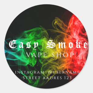 Redonda Pegatina redondeado clásico de la tienda de Vape c