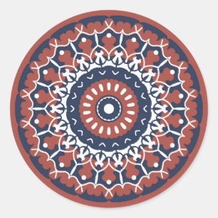 Redonda Pegatina redondeado clásico de Mandala Design