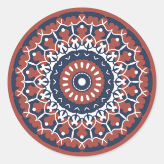 Redonda Pegatina redondeado clásico de Mandala Design