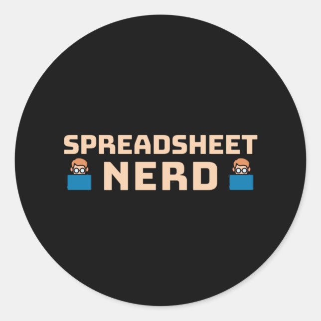 Redonda Pegatina redondeado clásico de Spreadsheet Nerd (Anverso)