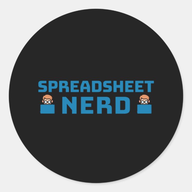 Redonda Pegatina redondeado clásico de Spreadsheet Nerd (Anverso)