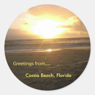 Redonda Pegatina redondeado clásico de Sunrise, Glossy