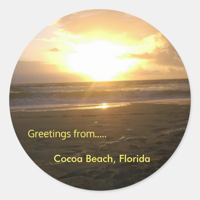 Redonda Pegatina redondeado clásico de Sunrise, Glossy (Anverso)