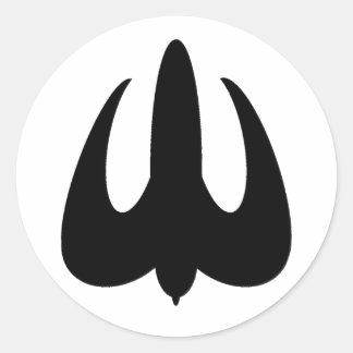 Redonda PEGATINA redondeado con logotipo negro FA