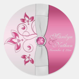 Redonda Pegatina redondeado de 1,5" con monografía platead