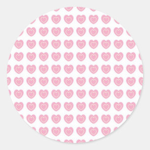 Redonda Pegatina redondeado de fondo del corazón rosado