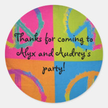 pegatina redondeado de signo de paz