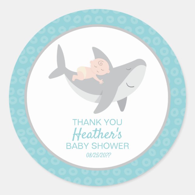 Redonda Pegatina redondeado dulce Baby Shower Classic de S (Anverso)