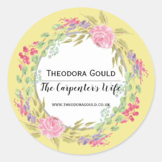 Redonda Pegatina redondeado Floral Wreath Classic