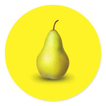Pegatina redondeado Pear Classic
