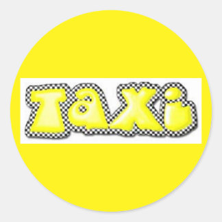Redonda Pegatina redondeado Taxi Classic
