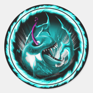 Redonda Pegatina redondo azul arándano salvaje