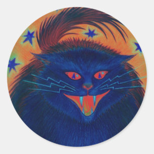 Redonda pegatina redondo azul graso