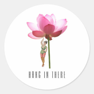 Redonda Pegatina redondo clásico blanco rosado y moderno