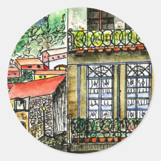 Redonda Pegatina redondo clásico brillante pequeño w/Portu