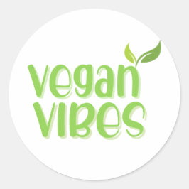 Redonda Pegatina redondo clásico con el logotipo Vegan Vib