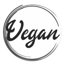 Pegatina redondo clásico con logotipo vegan
