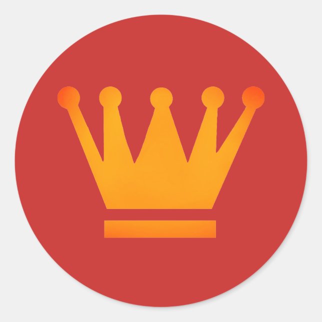 Redonda Pegatina redondo clásico - Crown dorado (Anverso)
