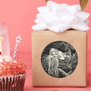 Redonda Pegatina redondo clásico de Art Nouveau