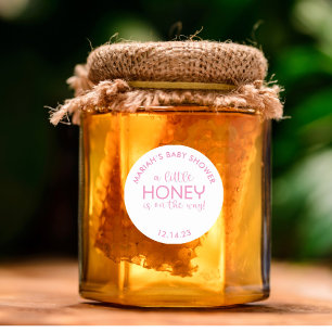 Redonda Pegatina redondo clásico de Baby Shower Honey mini