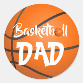 Redonda Pegatina redondo clásico de baloncesto