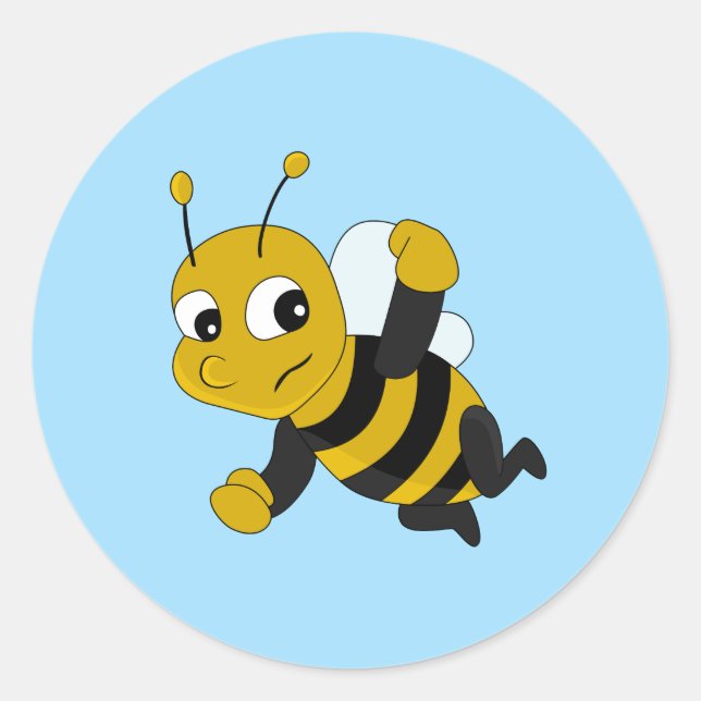 Redonda Pegatina redondo clásico de Bee personalizado (Anverso)