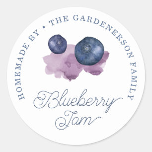 Redonda Pegatina redondo clásico de Blueberry Jam