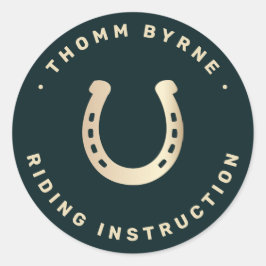 Redonda Pegatina redondo clásico de caballos de herradura