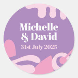 Redonda Pegatina redondo clásico de Confetti Collage