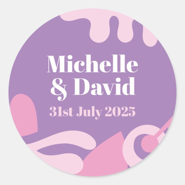 Redonda Pegatina redondo clásico de Confetti Collage (Anverso)