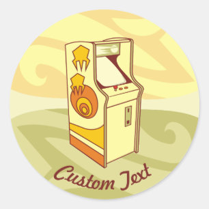 Redonda Pegatina redondo clásico de consola de juegos de 