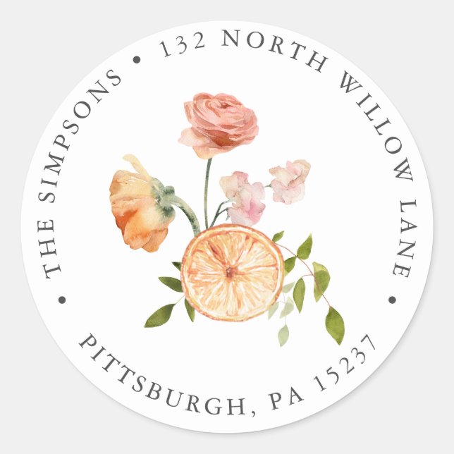 Redonda Pegatina redondo clásico de dirección de retorno d (Anverso)