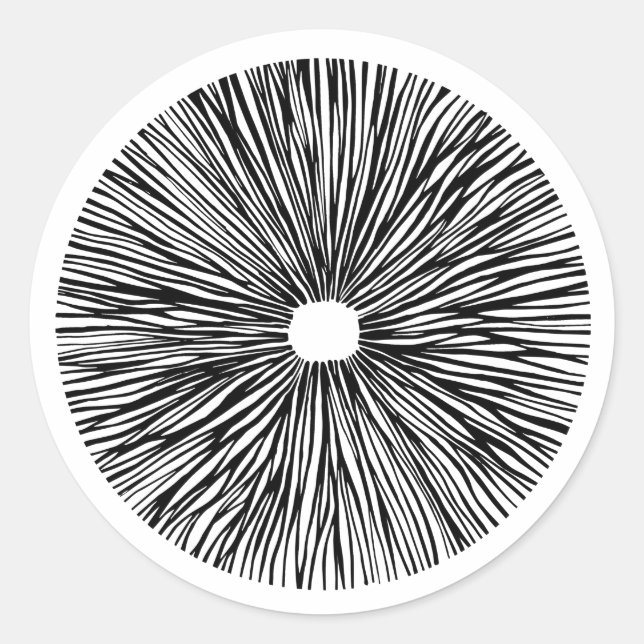 Redonda Pegatina redondo clásico de esporas de hongos mági (Anverso)