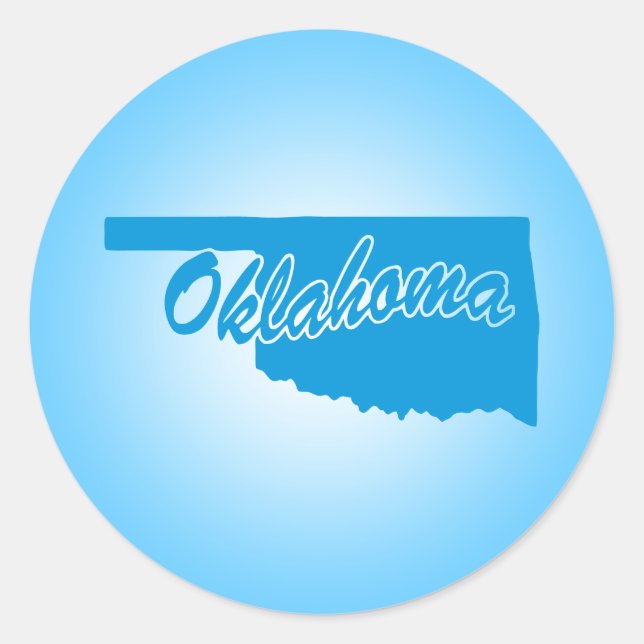 Redonda Pegatina redondo clásico de estado de Oklahoma (Anverso)