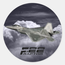 Redonda Pegatina redondo clásico de F-22 RAPTOR
