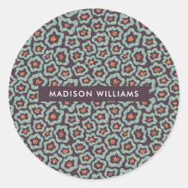 Redonda Pegatina redondo clásico de flores