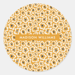 Redonda Pegatina redondo clásico de flores