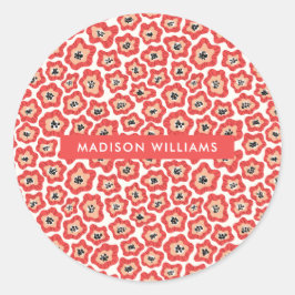 Redonda Pegatina redondo clásico de flores