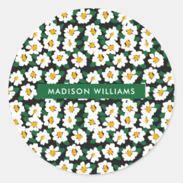 Redonda Pegatina redondo clásico de flores