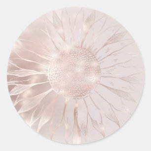 Redonda pegatina redondo clásico de girasol