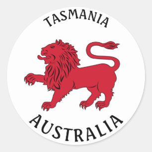 Redonda Pegatina redondo clásico de la placa de Tasmania (
