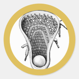 Redonda Pegatina redondo clásico de Lacrosse Team