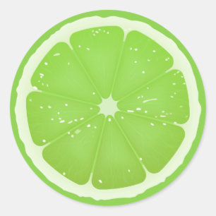 Redonda Pegatina redondo clásico de Lime Slice