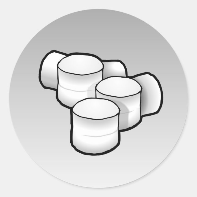 Redonda Pegatina redondo clásico de malvaviscos (Anverso)