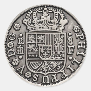 Redonda Pegatina redondo clásico de ocho piezas española