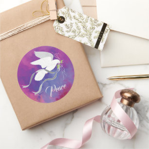 Redonda Pegatina redondo clásico de palo blanco