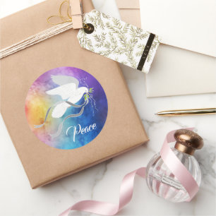 Redonda Pegatina redondo clásico de palo blanco