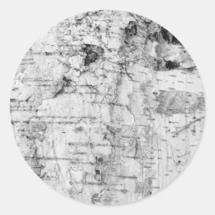 Redonda Pegatina redondo clásico de patrón de corteza birc