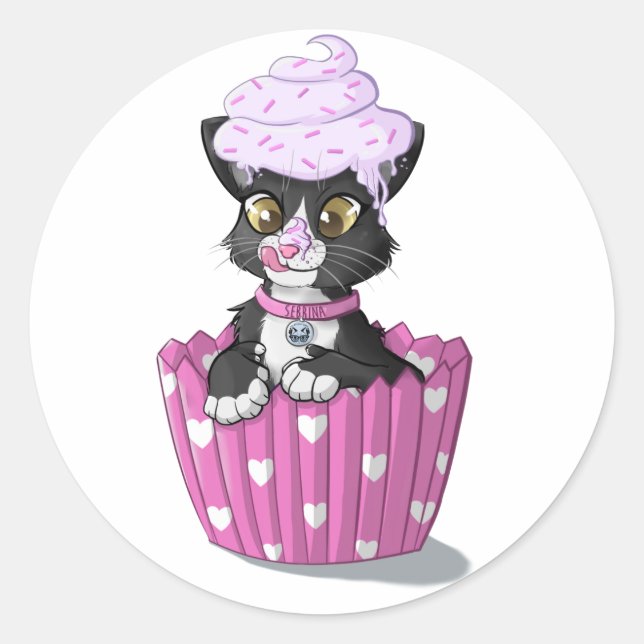 Redonda Pegatina redondo clásico de Sebrina (Anverso)